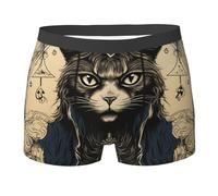 Tavola dei Tarocchi del Gatto Occulto Vintage Uomo Boxer Slip Leggeri Slip Mutande Flessibile Underwear Underwear Boxer Aderenti L