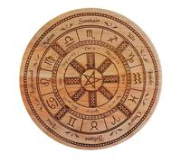 Tavola del pendolo a strega, pendolo in legno,Tavola rotonda in legno con fasi lunari | Forniture per altare, tavola scolpita per divinazione rabdomante per la decorazione a divinazione, decorazione '