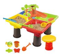 Tavola della tavola per Acqua per Bambini Tabella di Sabbia 4 in 1 Sabbia e Acqua Gioca Bambini 17.7X.13.8 '' con Accessori da Gioco Sandbox per attività Quadrata di atti