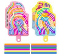 Tavola di attività sensoriale, giocattolo anti-stress in silicone, con doppia faccia e borsa portatile e 24 corde, per alleviare lo stress, ADHD e autismo(colore + rosa)