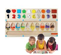 Tavola di Labirinto magnetico,Tavola di Legno per l'apprendimento della Forma dei Numeri - Giocattoli assortiti di ordinamento prescolare in Legno magnetico, Giocattoli educativi di abilità motorie