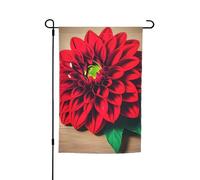 Tavola di legno retrò fiore rosso dalia stampa 30,5 x 45,7 cm bandiera floreale da giardino per tutte le stagioni decorazione esterna cortile spessa per prati bandiera