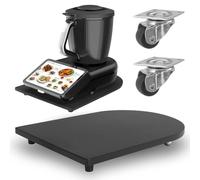 Tavola di Scivolamento in Bambù per Thermomix TM7 con Ruote a 360 Gradi, Spostamento Facile del TM7, Accessorio di Alta Qualità per TM7 con Piedini Antiscivolo per una Posizione Sicura (Nero)