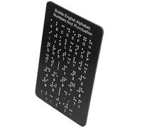 Tavola di Studio Braille Nera con Lettere e Numeri in Rilievo | Pannello Alluminio-plastica, Posizionamento Preciso dei Caratteri, Scuole e Centri