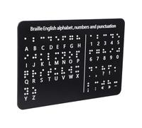 Tavola Didattica Braille per Alfabeti e Numeri Nero | Pannello in Alluminio Composito, Punti in Rilievo per Principianti, Uso Casa e Scuola