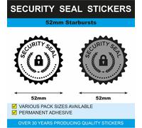 Tavola Dietro Busta - Imballaggio Security Seals - Scegli il Tuo Adesivo Misura