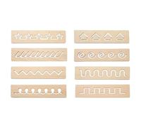 Tavola geometrica in legno, 8 pezzi, giocattolo educativo e sensoriale | Tavole da apprendimento geometriche da 5,1 x 20,3 cm, per scuola materna, asilo, scuola materna, elementare e B