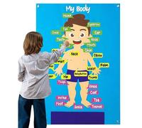 Tavola in feltro per bambini - 30pcs parti del corpo Puzzle di apprendimento, set di giochi interattivi educativi, strumento di insegnamento precoce, kit di attività narrazione divertente | Apprenden