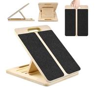 Tavola Inclinata Regolabile, Portable Wooden Slant Board, PUò Regolare 5 Altezze, Carico Mas 300LB Pedana Inclinata Fitness, Attrezzi Stretching Polpacci per Tallone, Caviglia, Achille del Piede