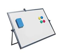 Tavola laterale 40x30 cm con supporto girevole, Black frame | Lavagna magnetica con base regolabile e 10 pennarelli colorati per l ', lo spazio lavoro domestico