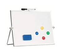 Tavola laterale 40x30 cm con supporto girevole, White frame | Lavagna magnetica con base regolabile e 10 pennarelli colorati per l ', lo spazio lavoro domestico
