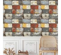 Tavola Listello Pellicola Adesiva per Mobili Carta da Parati Rimovibile Trama del legno Autoadesiva Opaco Ispessita Wallpaper Impermeabile Rullo Sticker per Muro Cucina Armadio Porta 0.45x10 m