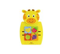 Tavola manipolativa in legno VIGA Montessori a forma di giraffa con certificato FSC