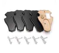 Tavola per capriolo in rovere 1 19 x 12 cm, colore scuro, set da 5 con clip metalliche