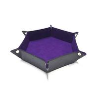 Tavola per Dadi, Vassoio da Gioco per Dadi, Dice Tray Folding Hexagon PU Doppio Lato Dice Tray Dice Rolling Tray Velluto Dadi Holder per Dungeons And Dragons Gioco D & D Rpg Dadi, Viola