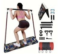 Tavola per flessioni a 54 fori, multifunzione, per palestra domestica, barre per flessioni regolabili, per petto, braccia e core, strumento per l'allenamento della forza per uomini e donne