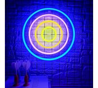 Tavola per freccette al neon per decorazione da parete, con luce al neon a LED, dotata di 4 freccette con ventosa di sicurezza, per sala giochi, bar, soggiorno, camera da letto, regalo di compleanno