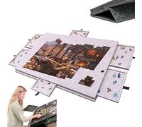 Tavola Per Puzzle Inclinabile, Puzzle Da 1000 Pezzi Con Supporto E Copertura 2 In 1, Custodia Leggera In Feltro Con 6 Cassetti Per Adulti, Tavolo Portatile Per Puzzle 1000 pieces Light camel