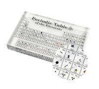Tavola periodica con elementi reali grande (21 x 14 x 2,7 cm) - Tabella in resina con 118 elementi grande XL - Poster 3D Metacrilato - Regalo chimico per studenti, insegnanti, aule... (SIN BASE)