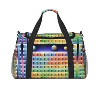 Tavola periodica degli elementi stampa Grande tela di canapa Duffel Bag Weekender Borse per le donne Borsa da notte Carry On Tote Bag, nero, Taglia unica