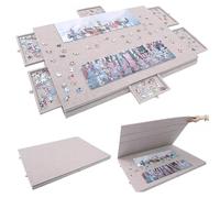 Tavola Pieghevole Per Puzzle Con Supporto e Copertina 2 In 1,Porta Puzzle Per Fino a 1000 Pezzi Con 6 Cassetti,Piano Per Puzzle Portatile In Feltro Super Leggero,Adatto Per Adulti e Bambini,Kaki