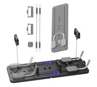 Tavola pieghevole portatile per pilates Reformer, macchina per esercizi addominali con timer intelligente, supporto per gomito, fasce di resistenza e rullo addominali per allenamenti a casa black