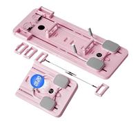 Tavola pieghevole portatile per pilates Reformer, macchina per esercizi addominali con timer intelligente, supporto per gomito, fasce di resistenza e rullo addominali per allenamenti a casa pink