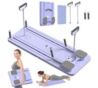 Tavola Pilates Reformer pieghevole 5 in 1 - Tavola Pilates scorrevole multiuso for l'allenamento a casa (viola)(Purple)