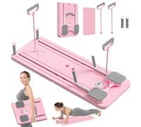 Tavola Pilates Reformer pieghevole 5 in 1 - Tavola Pilates scorrevole multiuso for l'allenamento a casa (viola)(Pink)