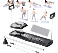 Tavola Pilates, Set Reformer Pilates, Attrezzo Multifunzionale per Addominali, Tavola Pieghevole per Addominali da Donna, Attrezzo Portatile per Esercizi per Il Core,Nero