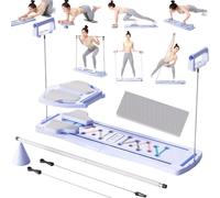 Tavola Pilates, Set Reformer Pilates, Attrezzo Multifunzionale per Addominali, Tavola Pieghevole per Addominali da Donna, Attrezzo Portatile per Esercizi per Il Core,Viola