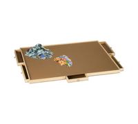 Relaxdays Porta Puzzle 1500 Tasselli, Vassoio con 6 Cassetti, Base Supporto per Tavolo e Divano, Legno, Naturale, Feltro, 4,5 x 92 x 72 cm