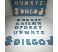 Tavola Puzzle alfabeto con lettere in legno - Con nome personalizzato bambino/a