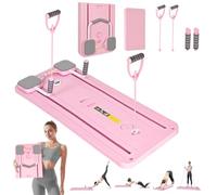 Tavola riformatrice portatile per pilates, multiuso, pieghevole, attrezzatura da palestra per esercizi di core/schiena/braccia/gambe, regalo per il fitness (rosa)
