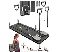 Tavola riformatrice portatile per pilates, multiuso, pieghevole, attrezzatura per pilates a casa, per allenamenti di core/schiena/braccia/gambe, regalo per il fitness (nero)