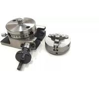 Tavola rotante da 80 mm con mandrino autocentrante a 3 ganasce da 50 mm, 14 x 1 e piastra posteriore T-Nut-Amz405