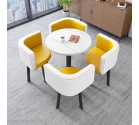 Tavola rotonda di conferenza di ricevimento del piccolo ufficio, Tabella del club di affari messa per negoziare, spazio di risparmi nella sala da pranzo della cucina