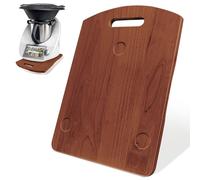 Tavola Scorrevole in Legno di gommaper Bimby TM6 e TM5 - Base Universale con Rotelle, Vassoio Multifunzione e Design Antiscivolo per Accessori Thermomix TM6 TM5,Marrone