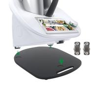 Tavola scorrevole per Bimby TM6 TM5 - Tavola girevole per Bimby Vorwerk Robot da cucina in bambù con ruote TM5 TM6, accessorio per movimento rapido, con piedini in gomma, colore nero