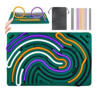 Tavola sensoriale per attività Giocattolo Fidget dal design a doppio lato in silicone Giocattoli sensoriali a pressione con borsa da viaggio e 20 corde Gioco per alleviare lo stress/calmare/autismo