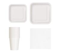 Tavola Set Cena Festa Monouso Matrimonio Compleanno Piatti di Carta Cup Napkins