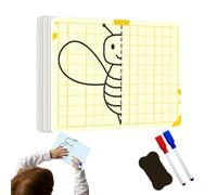 Tavola Simmetrica Bambini - Tavoletta per esercizi di disegno cancellabile, set di giocattoli educativi in pelle sintetica | Strumento per schizzare geometria edificio di concentrazione per bambini