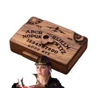 Tavola spirituale in miniatura in legno con cassetto, tavola parlante in legno con planchette, tavola dello spirito sacro alfabeto decorazioni per la casa di Halloween, tavola Ouija in legno modello