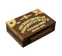 Tavola spirituale in miniatura in legno, decorazione spirituale parlante di Halloween, lavagna di comunicazione psichica, artigianato in legno, estetica spettrale, 3,3 x 2,5 cm, per divertimento