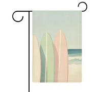 Tavole da surf guazzo rosa verde crema bandiera da giardino stagionale vacanza juta doppia faccia casa cortile esterno bandiere 30,5 x 45,7 cm
