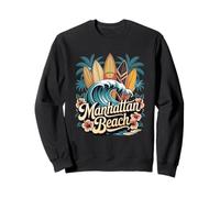 Tavole da surf Manhattan Beach Retro South Bay Art Felpa