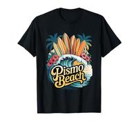 Tavole da surf Pismo Beach Grafiche con Palme e Fiori Maglietta