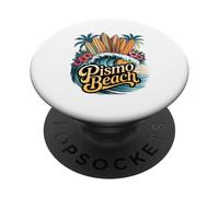 Tavole da surf Pismo Beach Grafiche con Palme e Fiori PopSockets PopGrip Adesivo