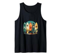 Tavole da Surf Spiaggia Palme Sole Mare Vacanze Tropicali Canotta