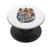 Tavole da surf Venezia alla Spiaggia e Palme PopSockets PopGrip Adesivo